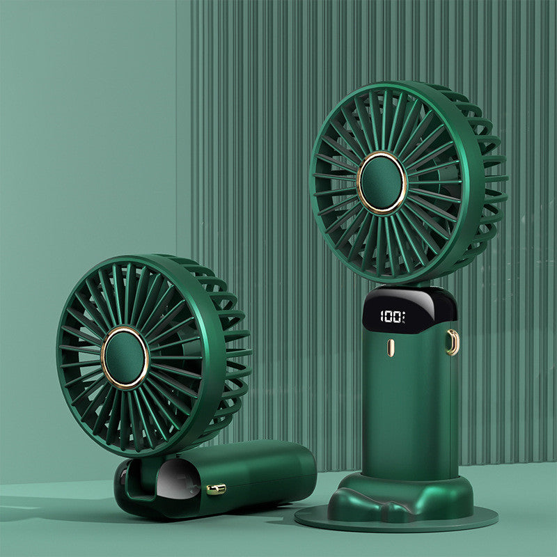 Shopi Vella foldable electric fan adjustable speed in green with digital display and compact design