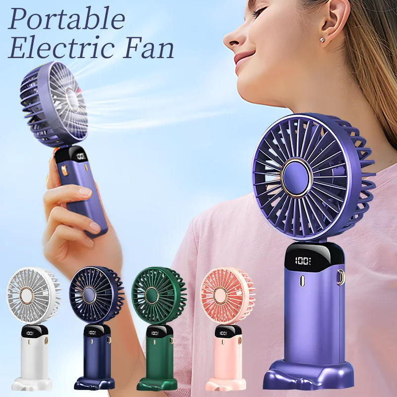 Shopi Vella foldable electric fan adjustable speed in multiple colors handheld portable fan