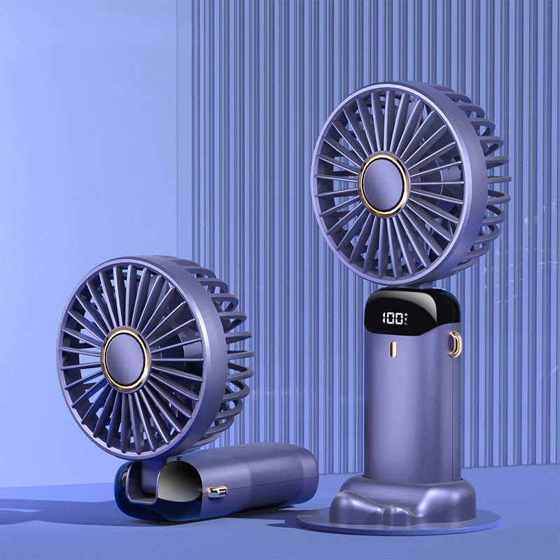 Shopi Vella foldable electric fan adjustable speed in purple with digital display and compact design