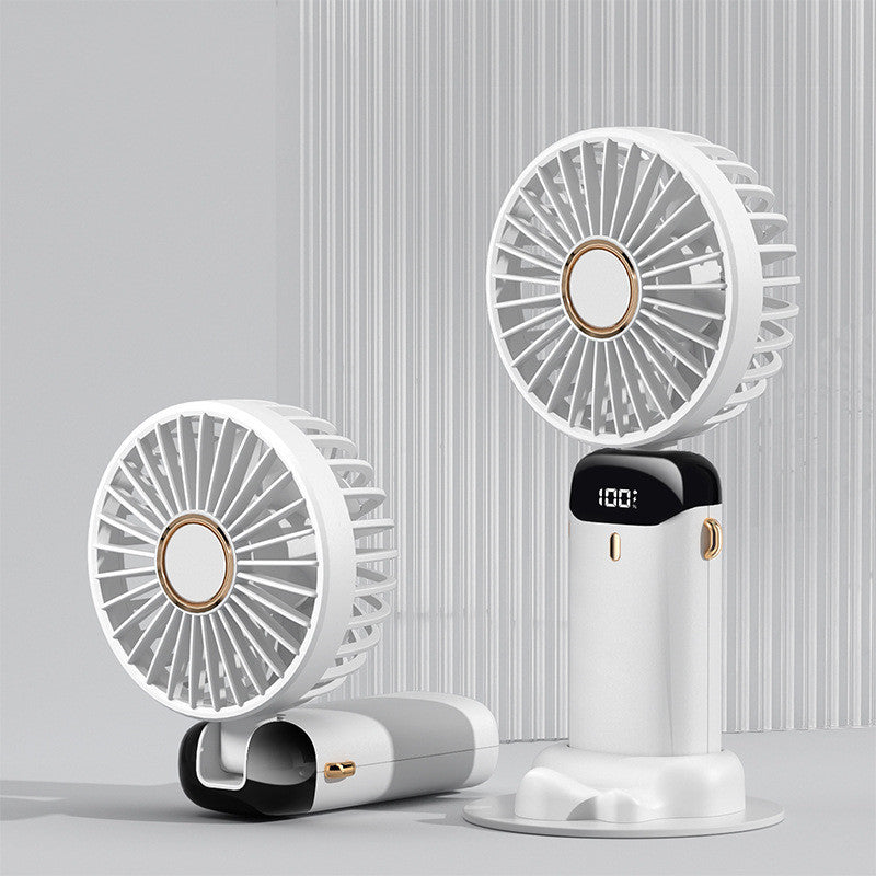 Shopi Vella foldable electric fan adjustable speed in white with digital display and portable design