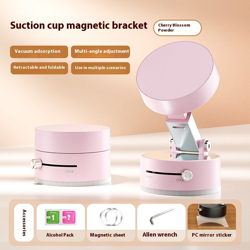 Shopi Vella foldable magnetic car phone holder in cherry blossom powder color with suction cup and multi-angle adjustment