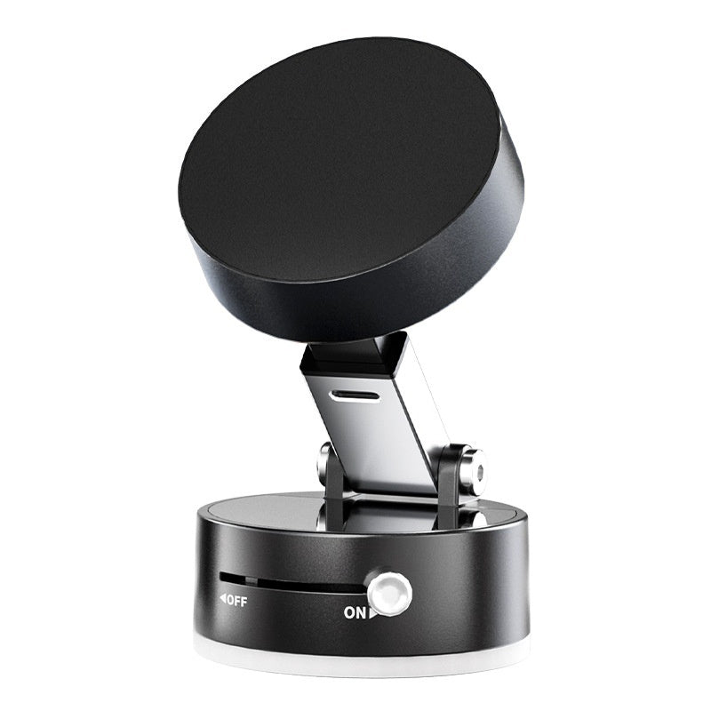 Shopi Vella foldable magnetic car phone holder in black with adjustable base and on off switch