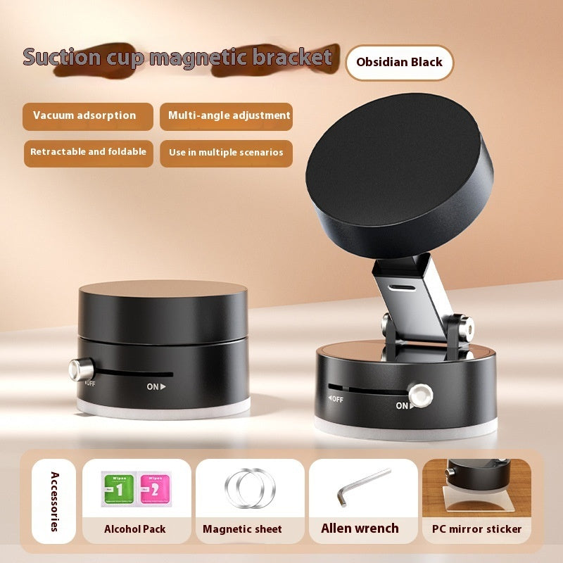 Shopi Vella foldable magnetic car phone holder in Obsidian Black with multi-angle adjustment and suction cup base