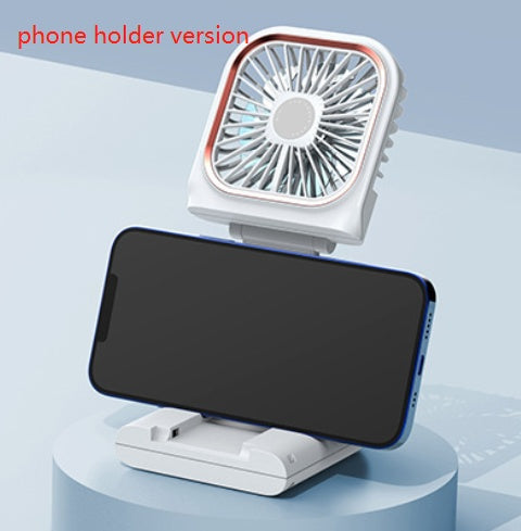Shopi Vella foldable mini air cooler with phone holder version showing compact design and white finish