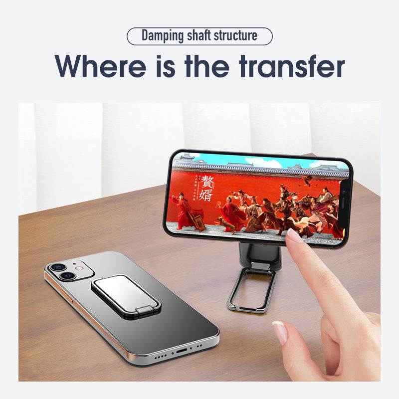 Shopi Vella foldable phone holder stand displaying a phone horizontally on a wooden table