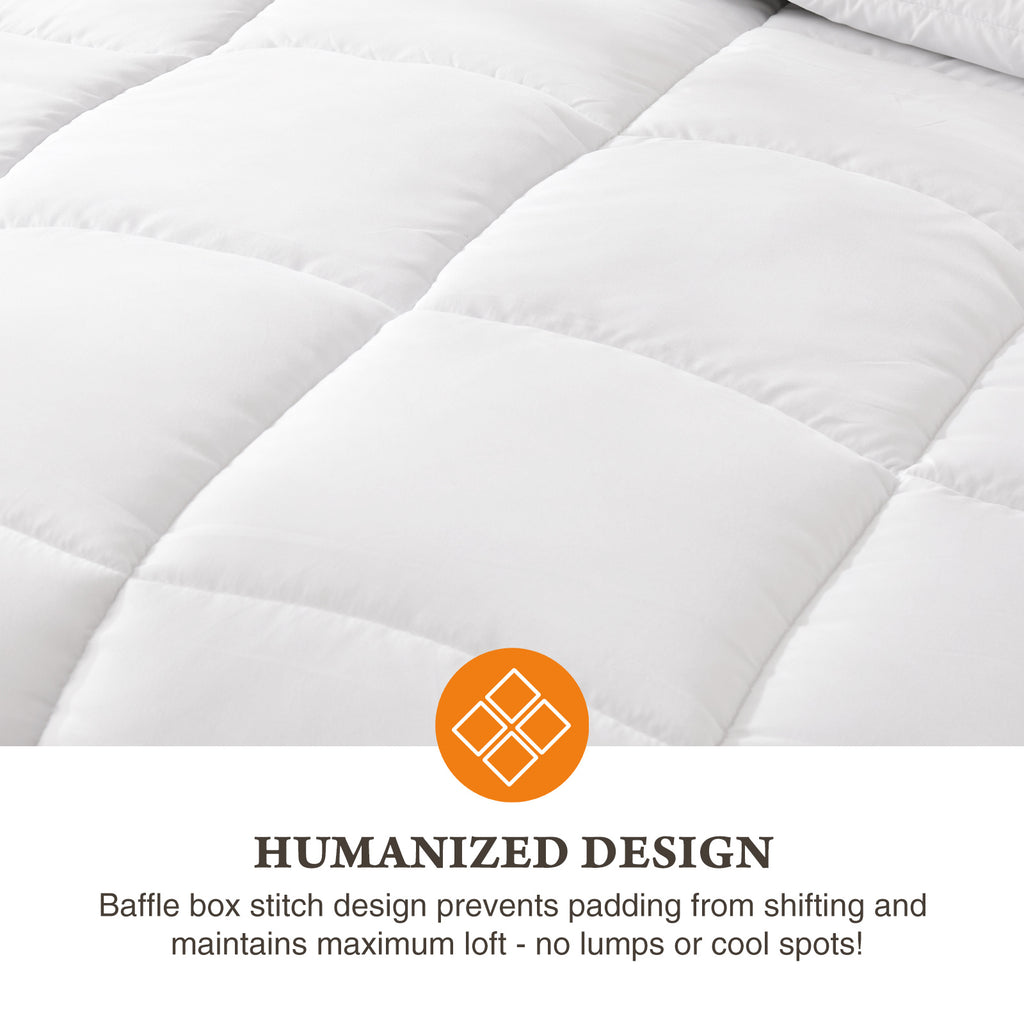 Shopi Vella four season down comforter with baffle box stitch design preventing padding shift