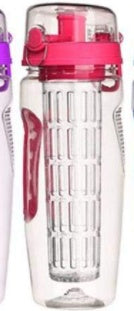 Shopi Vella fruit infuser water bottle 32oz with red lid and removable infuser for fresh fruit flavors