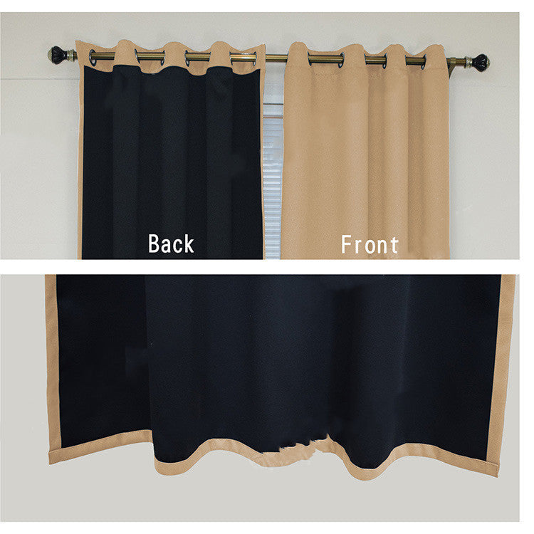Shopi Vella full blackout curtains with liner in beige and black blocking light effectively