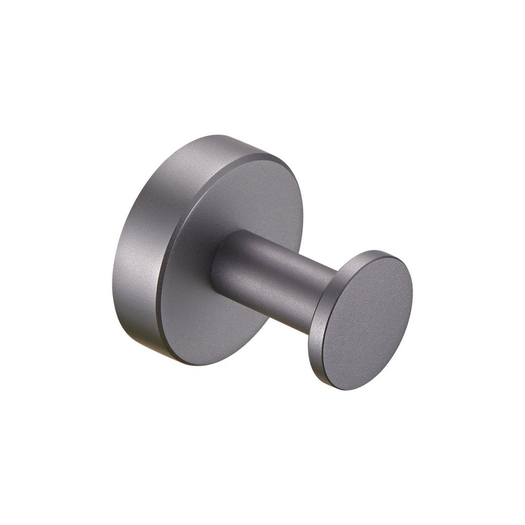 Shopi Vella bathroom storage furniture hardware coat hooks with screws in matte gray finish