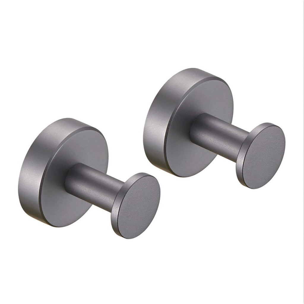 Shopi Vella furniture hardware coat hooks with screws in matte gray metal for bathroom storage
