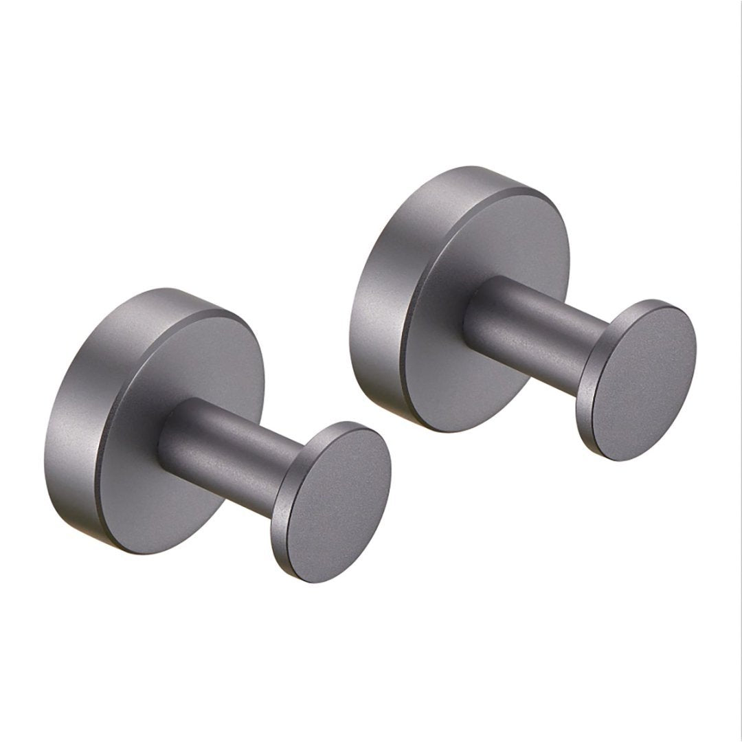 Shopi Vella furniture hardware coat hooks with screws in matte gray metal for bathroom storage