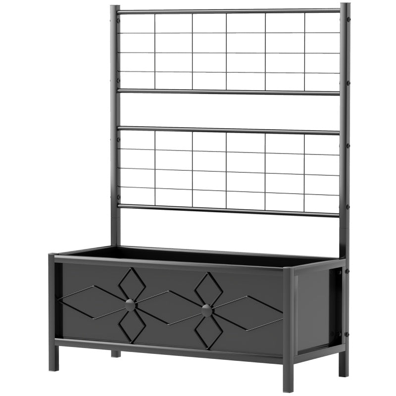 Shopi Vella galvanized raised garden bed with metal frame and decorative front panel for outdoor planting