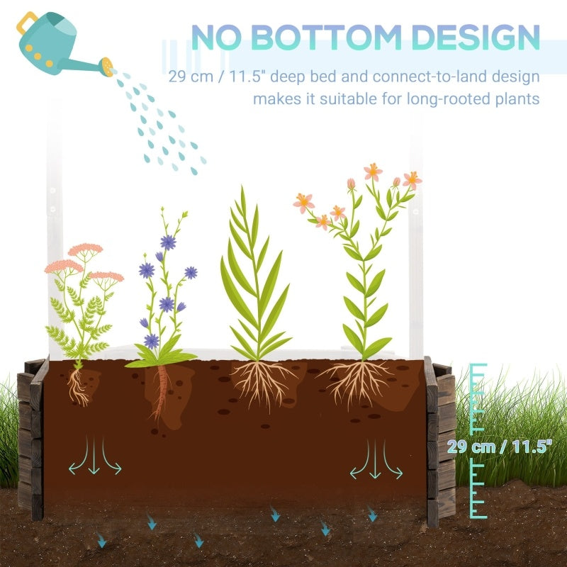 Shopi Vella wishing well planter for garden with no bottom design and deep bed for long-rooted plants