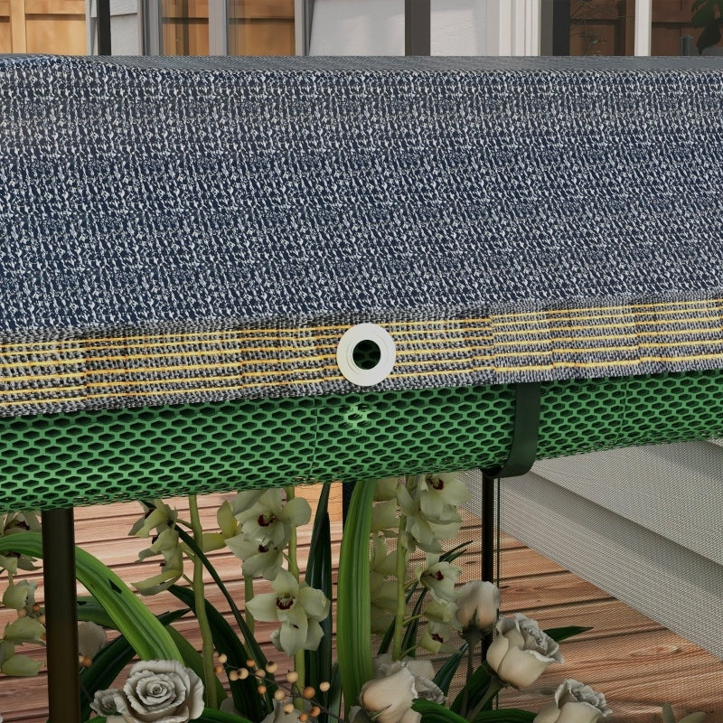 Shopi Vella herb and veggie raised garden box with protective cover and green mesh sides for growing plants