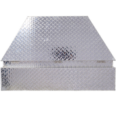 Shopi Vella 39 inch aluminum truck tool box with diamond plate pattern and hinged lid