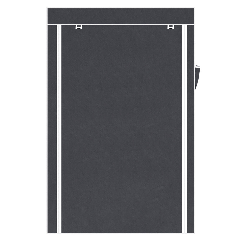 Shopi Vella black fabric wardrobe cover for multi shelf closet storage solution