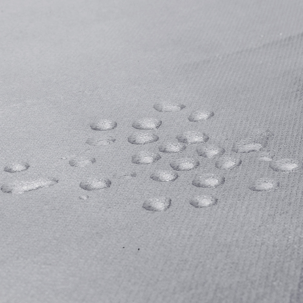 Close-up of water droplets on fabric surface of Shopi Vella multi shelf closet storage solution