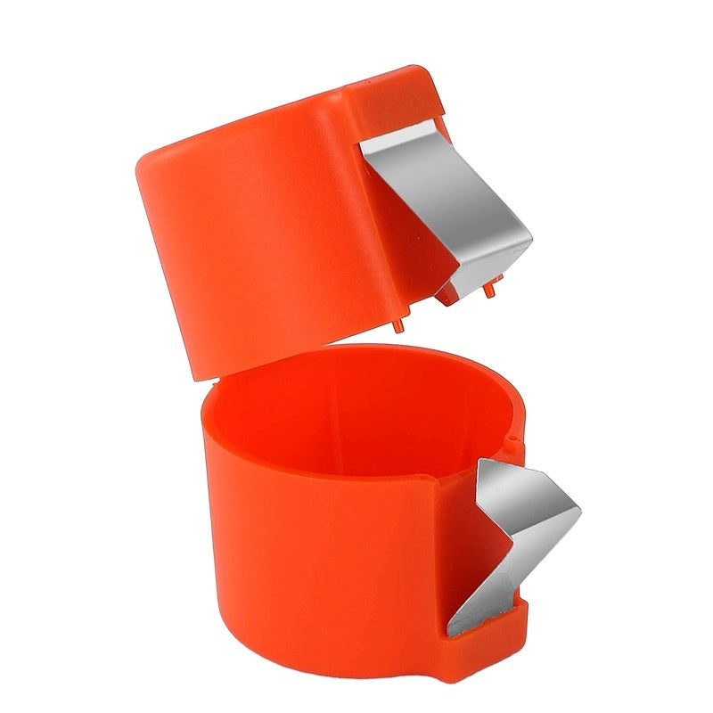 Shopi Vella orange kitchen storage egg shell opener tool with stainless steel blades for easy cracking