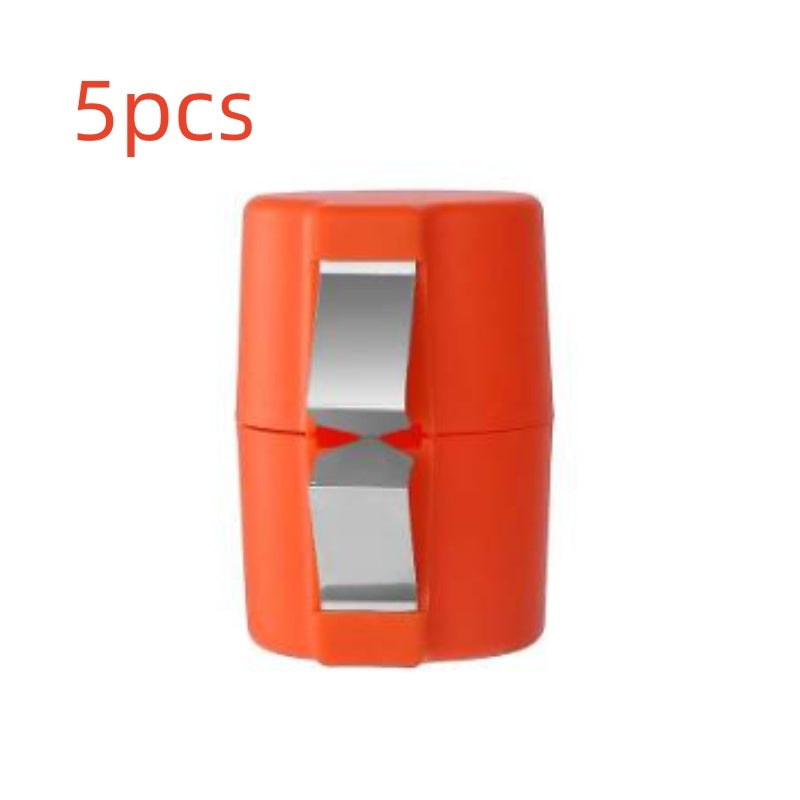 Shopi Vella orange egg shell opener tool with stainless steel blade for easy egg cracking 5pcs