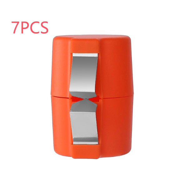 Shopi Vella orange egg shell opener tool with stainless steel blades for easy egg cracking