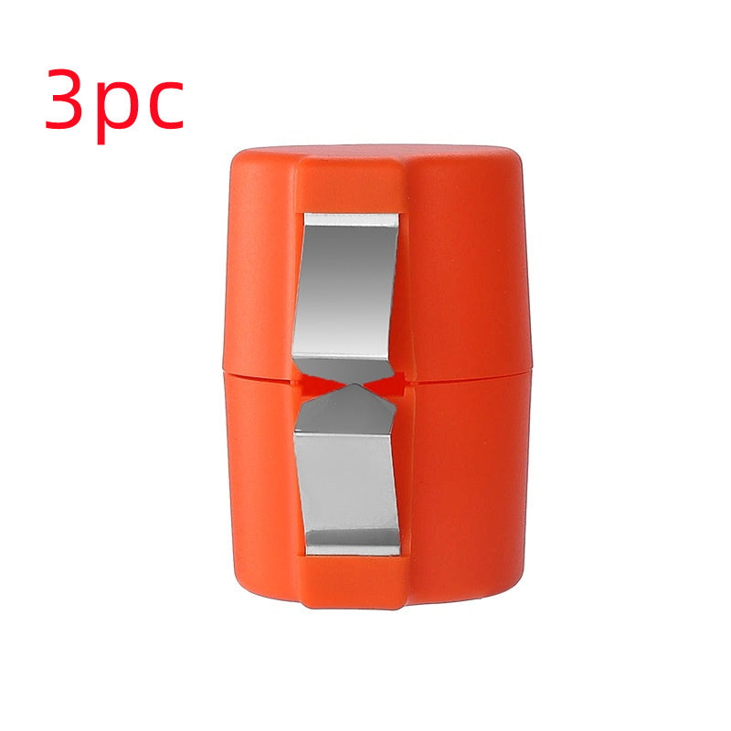 Shopi Vella orange egg shell opener tool with stainless steel blades for easy egg cracking kitchen storage