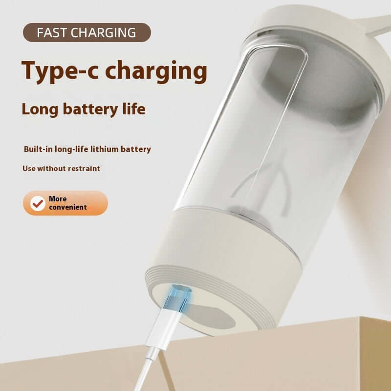 Shopi Vella electric protein shaker bottle with fast type-c charging and long battery life kitchen storage