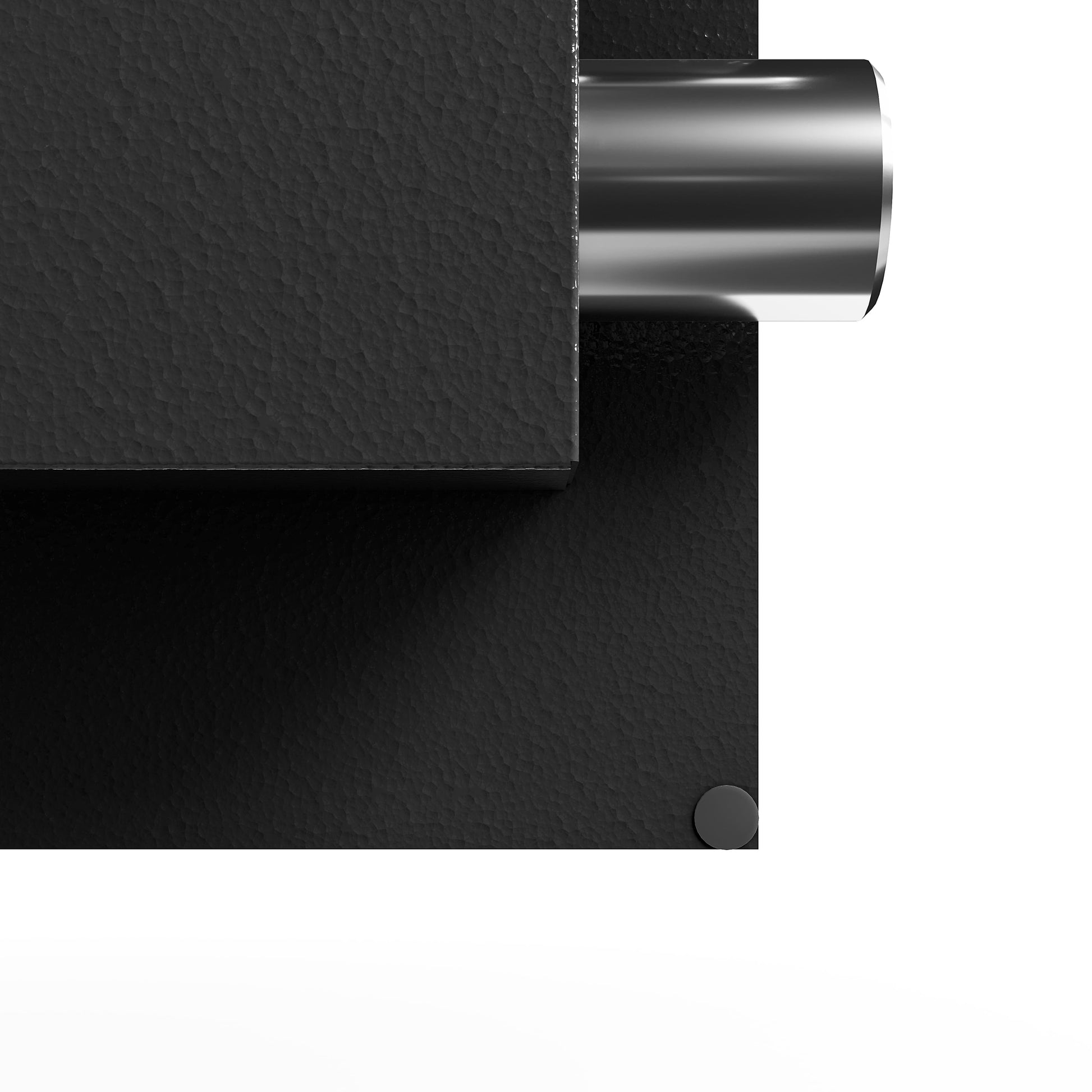 Close-up of black electronic keypad security safe box bolt locking mechanism by Shopi Vella
