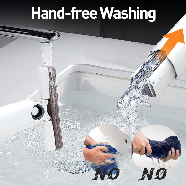 Shopi Vella lazy hand wash-free mop demonstrating hands-free washing and easy cleaning without soaking hands