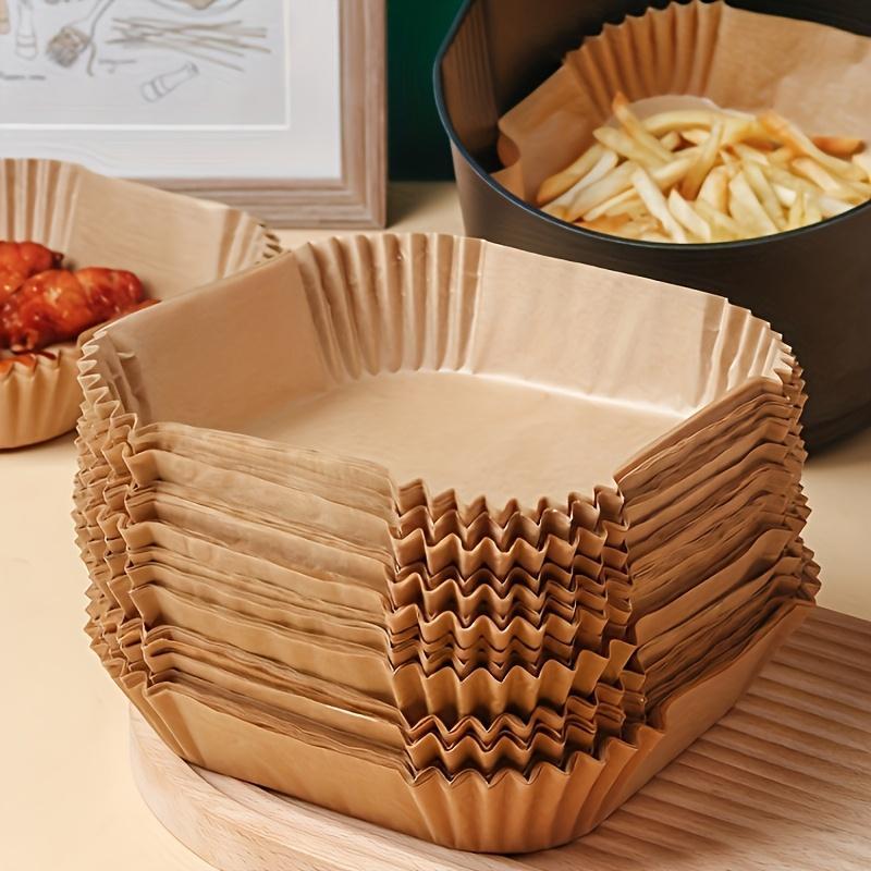 Shopi Vella non-stick air fryer paper 100 pack with brown parchment liner sheets for bakeware