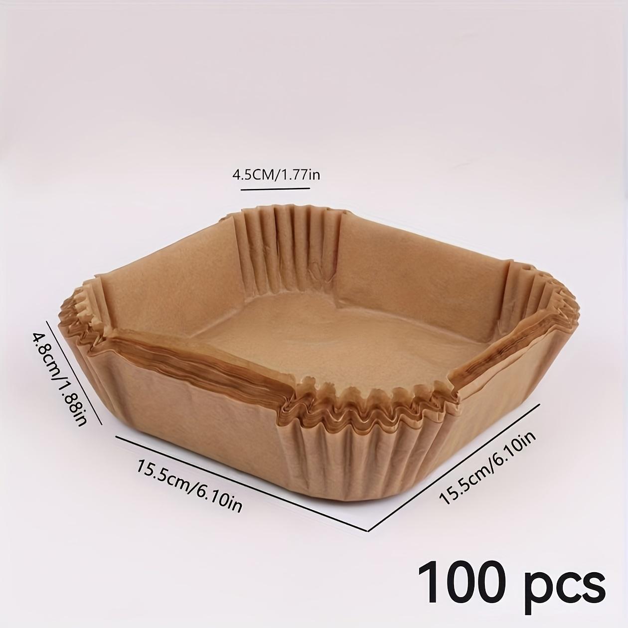Shopi Vella non-stick air fryer paper 100 pack with square brown parchment liners for bakeware