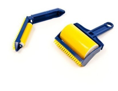 Shopi Vella portable washable hair remover set with yellow and blue lint roller brushes for home storage