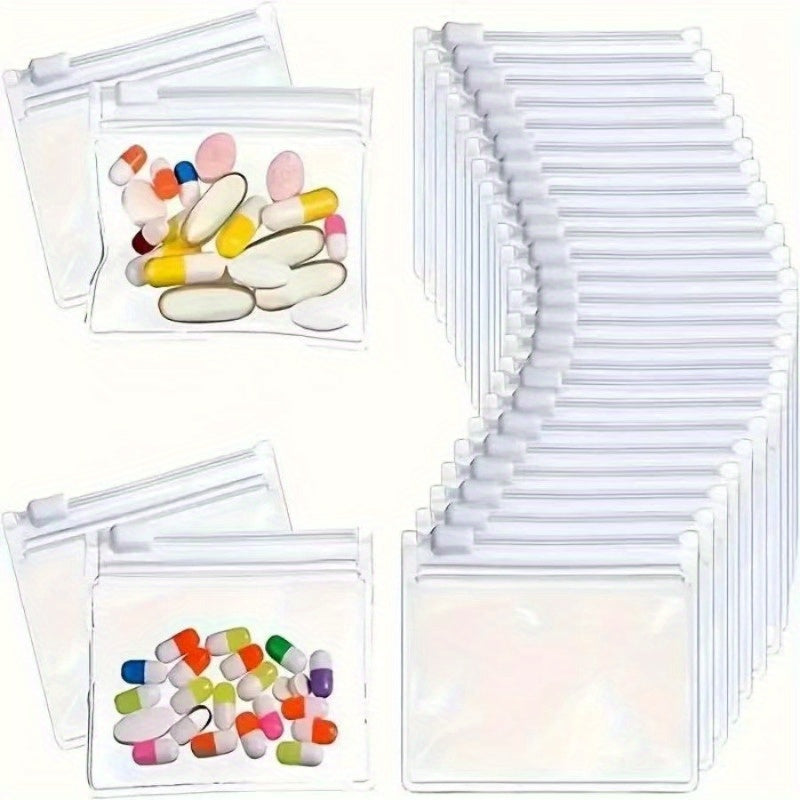 Shopi Vella split bag drug organizer for travel with multiple clear resealable bags holding colorful pills