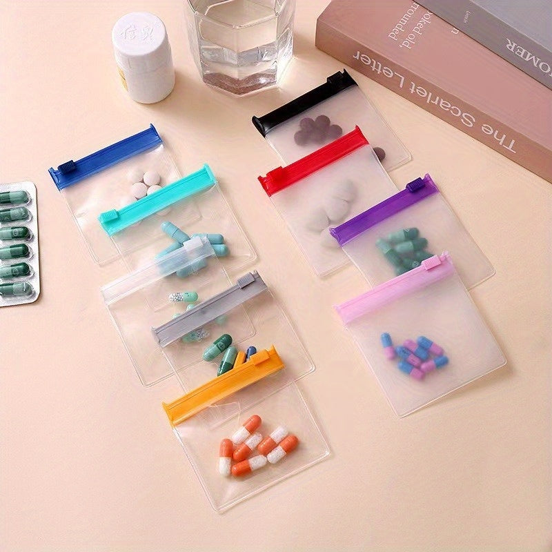 Shopi Vella split bag drug organizer for travel with multiple colorful resealable pouches holding pills
