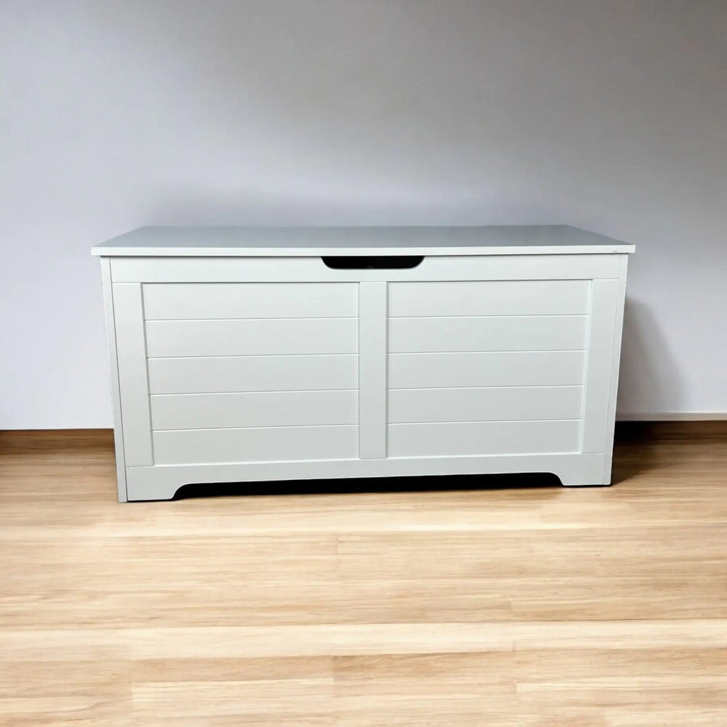 White wooden top open litter box furniture with clean lines and modern design
