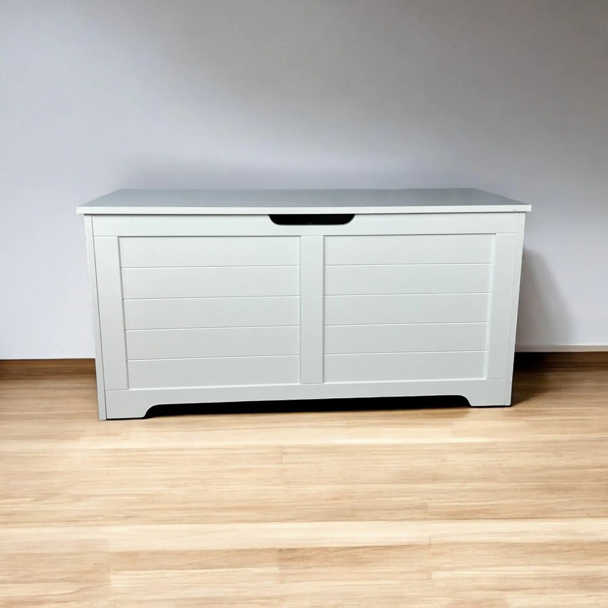 White wooden top open litter box furniture with clean lines and modern design