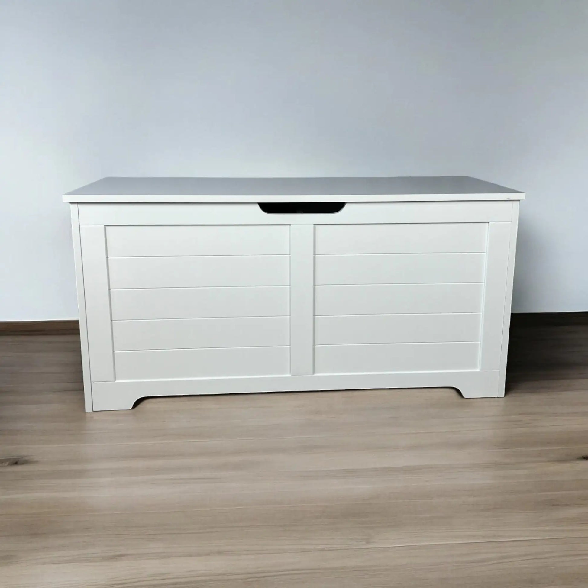 White top open litter box furniture with sliding doors and modern design for cat owners