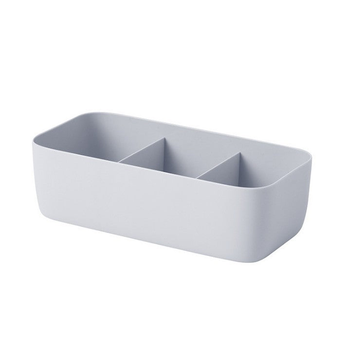 Shopi Vella gray plastic underwear drawer organizer with three compartments for storage