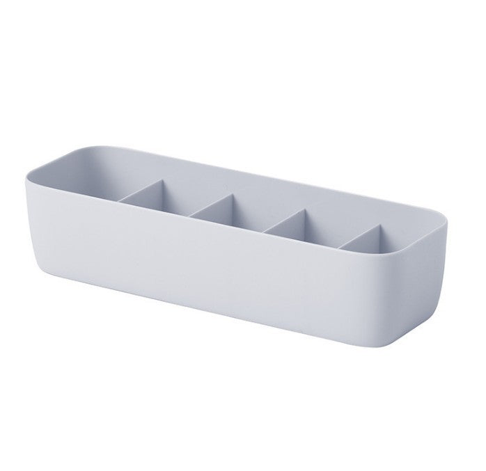 Shopi Vella white plastic underwear drawer organizer with five compartments for storage