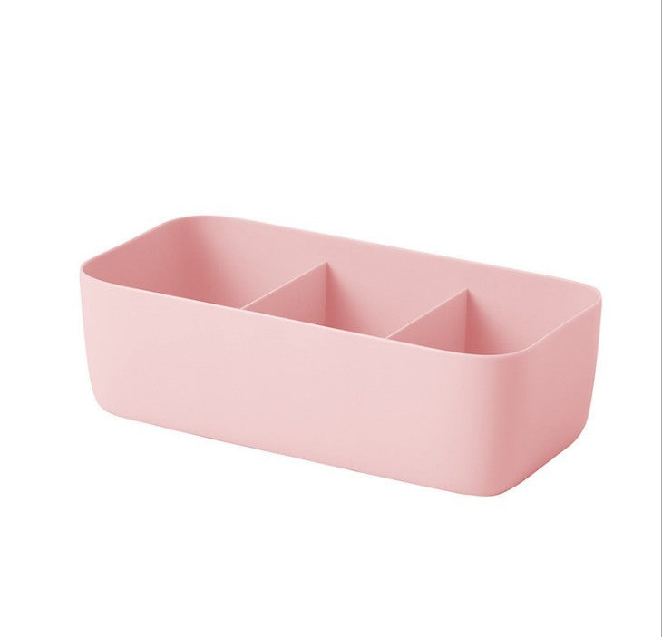 Shopi Vella pink plastic underwear drawer organizer with three compartments for tidy storage