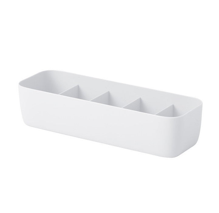 Shopi Vella white plastic underwear drawer organizer with four compartments for neat storage