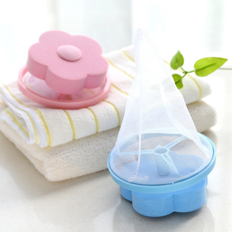 Shopi Vella washing machine hair catcher in pink and blue with mesh nets for bathroom storage