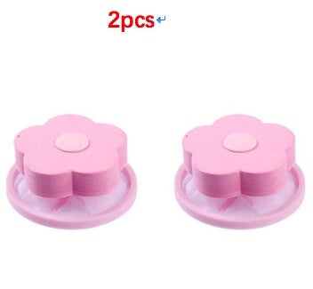 Shopi Vella pink flower shaped washing machine hair catcher for bathroom storage 2 pack
