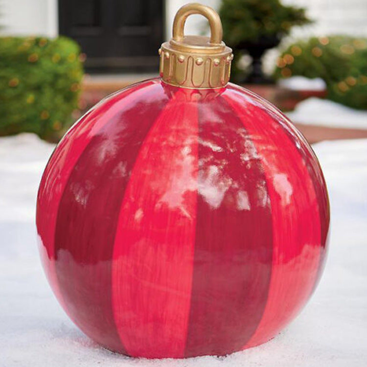Shopi Vella giant outdoor Christmas ornament ball in red with gold cap for festive home storage decoration