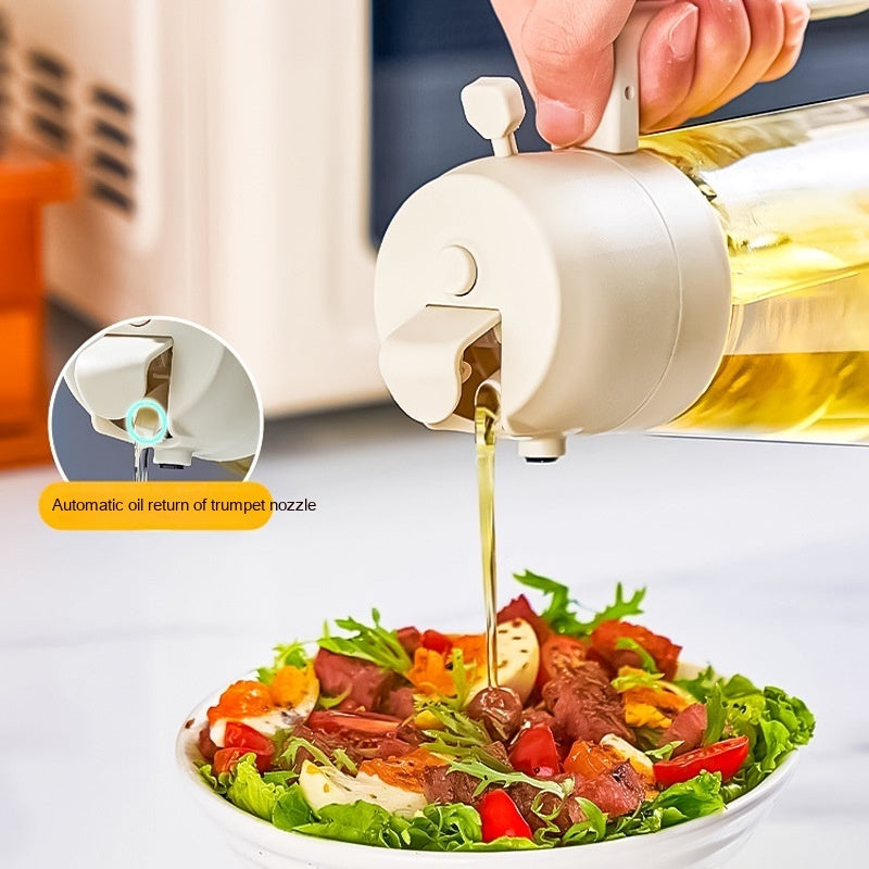 Shopi Vella glass oil spray bottle for air fryer pouring oil on fresh salad with automatic nozzle