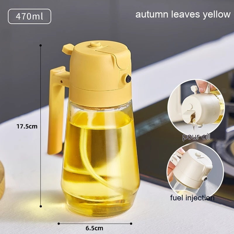 Shopi Vella glass oil spray bottle for air fryer in autumn leaves yellow with 470ml capacity