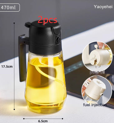 Shopi Vella glass oil spray bottle for air fryer with 470ml capacity and easy pour design