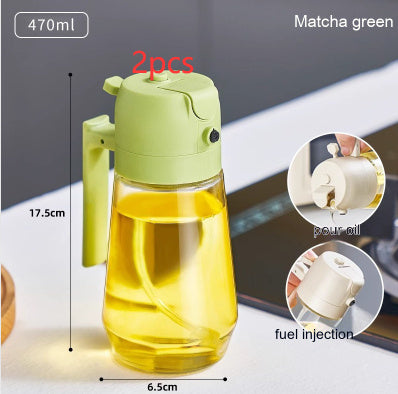 Shopi Vella matcha green glass oil spray bottle for air fryer with 470ml capacity and easy pour design