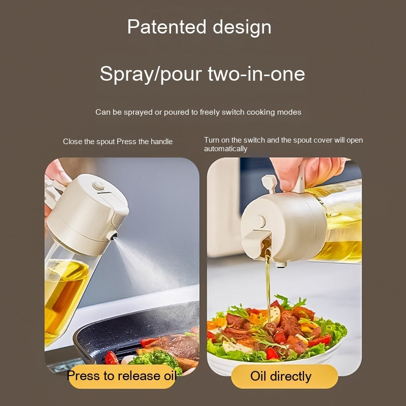 Shopi Vella glass oil spray bottle for air fryer with patented spray and pour two-in-one design
