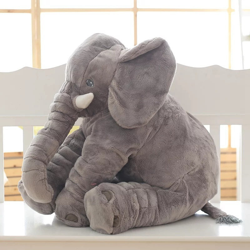 Soft comfort baby sleep toy gray plush elephant pillow case from Shopi Vella for cozy naps
