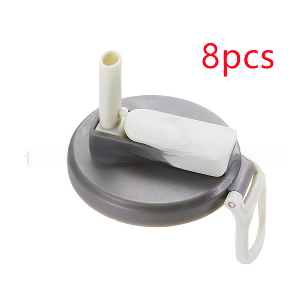 Shopi Vella reusable soda can lid with straw in gray and white for kitchen storage 8 pieces pack